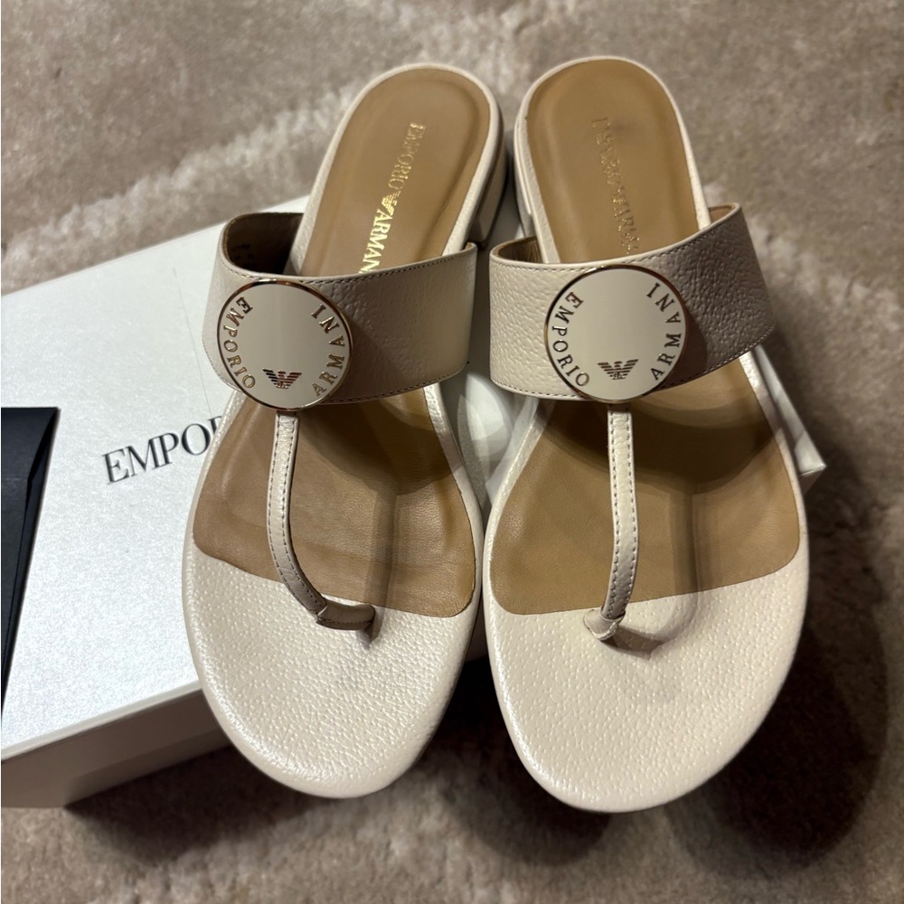 Emporio Armani Cream Sandals